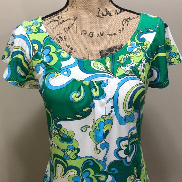 {Bershka} Green Vivid Abstract Tunic - Picture 3 of 5